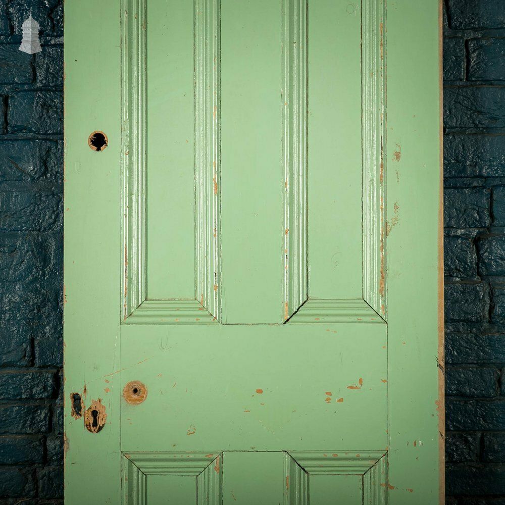 Pine Paneled Door, 4 Panel Green Painted photo 150.0