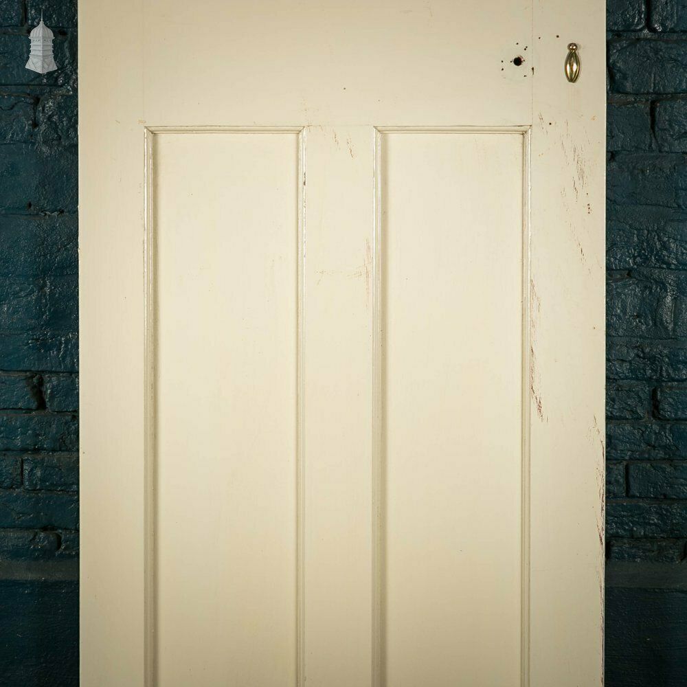 Pine Panelled Door, White Painted 3 Panel photo for sale