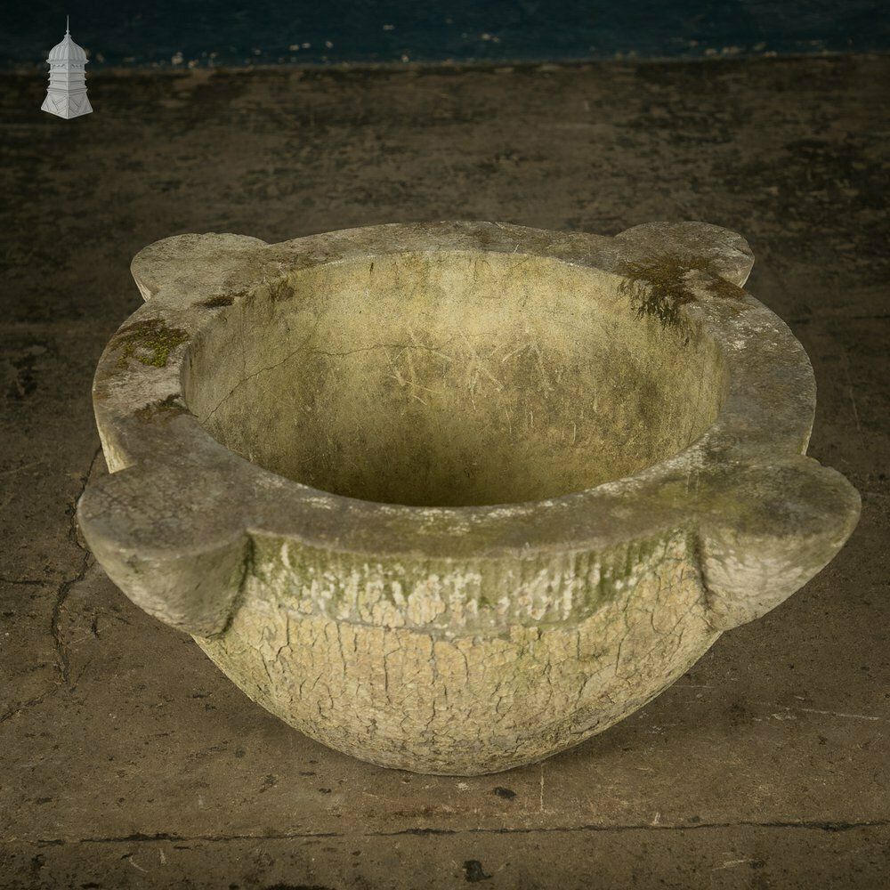 Stone Mortar, Large Floor Standing Medieval Vessel photo furniture
