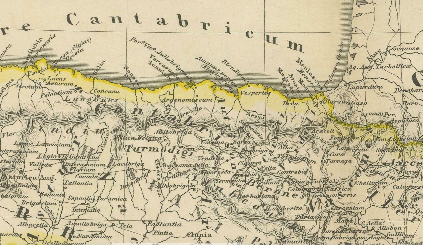 Ancient Iberia: Hispania Map From Spruner Menke Atlas Antiquus, 1880 photo furniture