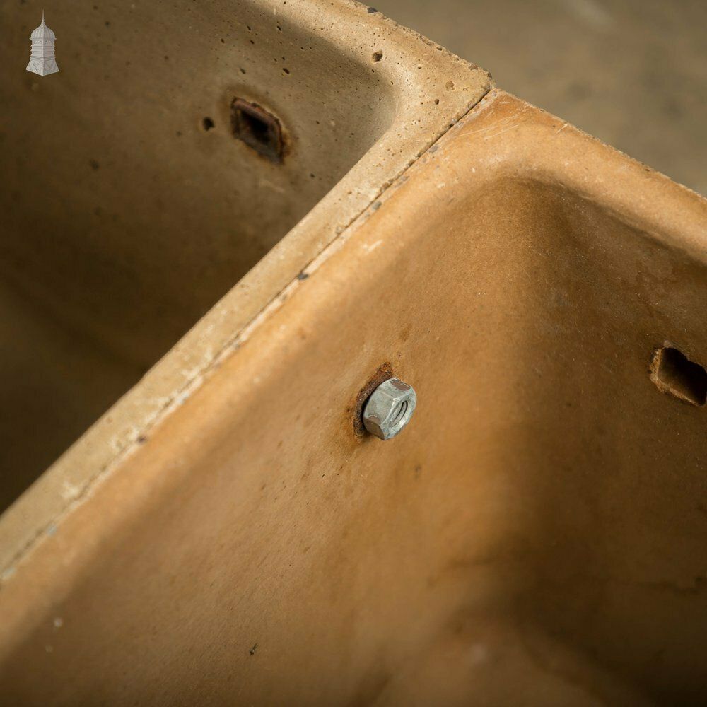 Concrete Corner Mangers, Pair Of Trough Feeders Reclaimed From St Johns Barracks, London. Joined Together To Create A Semi Circle Planter photo 240.0