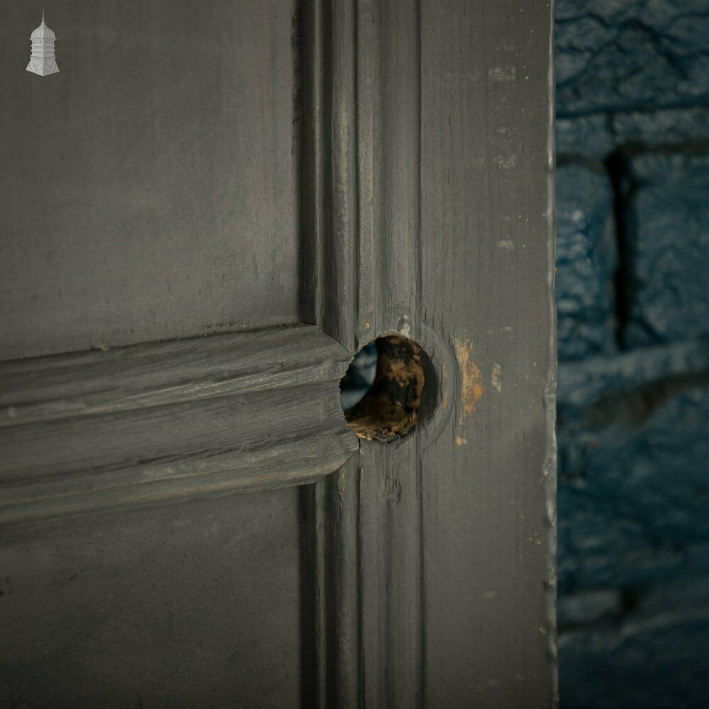 photo for sale Pine Door With Window, Victorian With Moldings And Grey Painted Finish