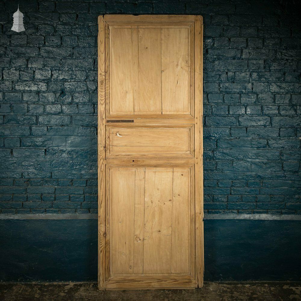 Pine Paneled Door, French 3 Panel Victorian