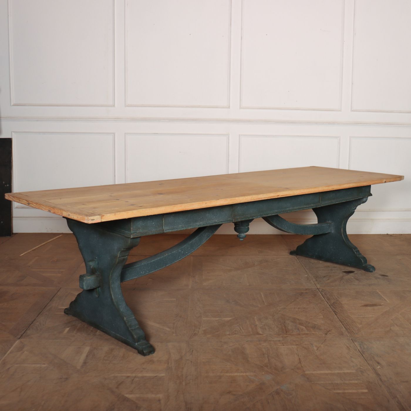 Italian Painted Trestle Table, 1800s
