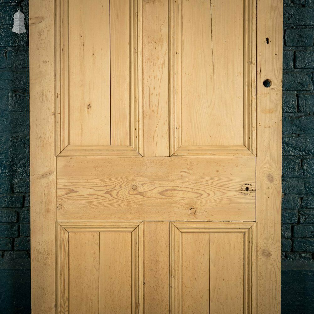 Glazed Pine Door, Moulded Panelled Door With Glazed Top Panel photo for sale