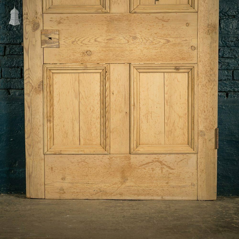 270.0 Glazed Pine Door, Moulded Panelled Door With Glazed Top Panel photo