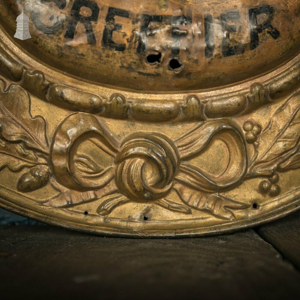 Court Bailiff Sign, French, Brass With Painted Logo “Etudes & Hussier Greffier” – Studies & Bailiff Clerk photo Home Decor