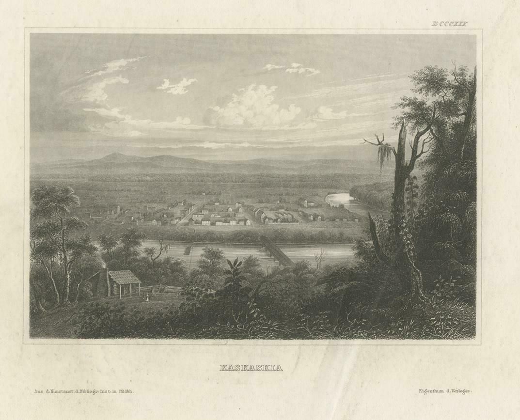 Antique Print Of The Kaskaskia River By Meyer, Circa 1850 photo furniture