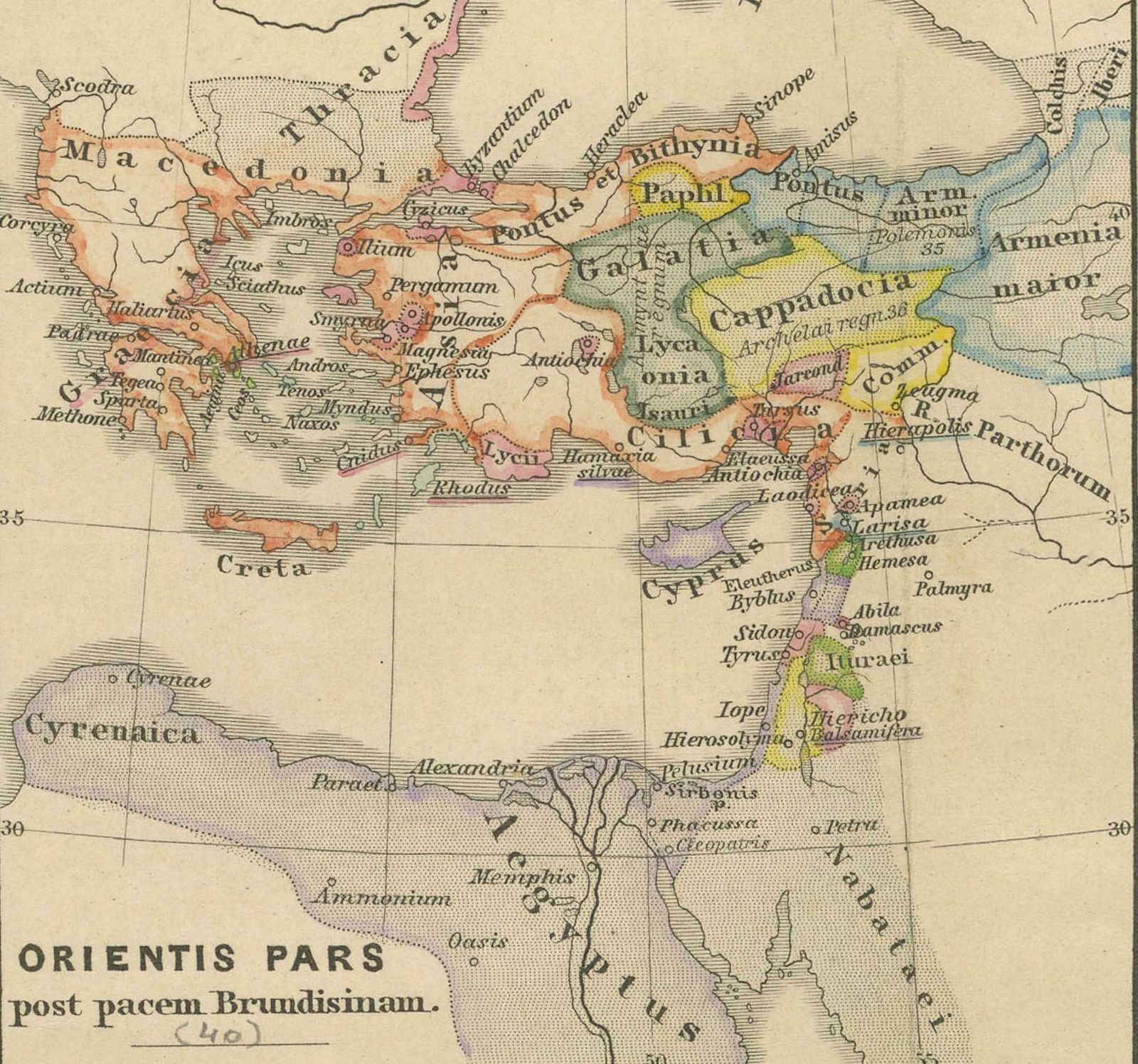 Old Map Of Mediterranean Powers: Pompey To Actium (66 31 Bc), Published In 1880 photo 403.0