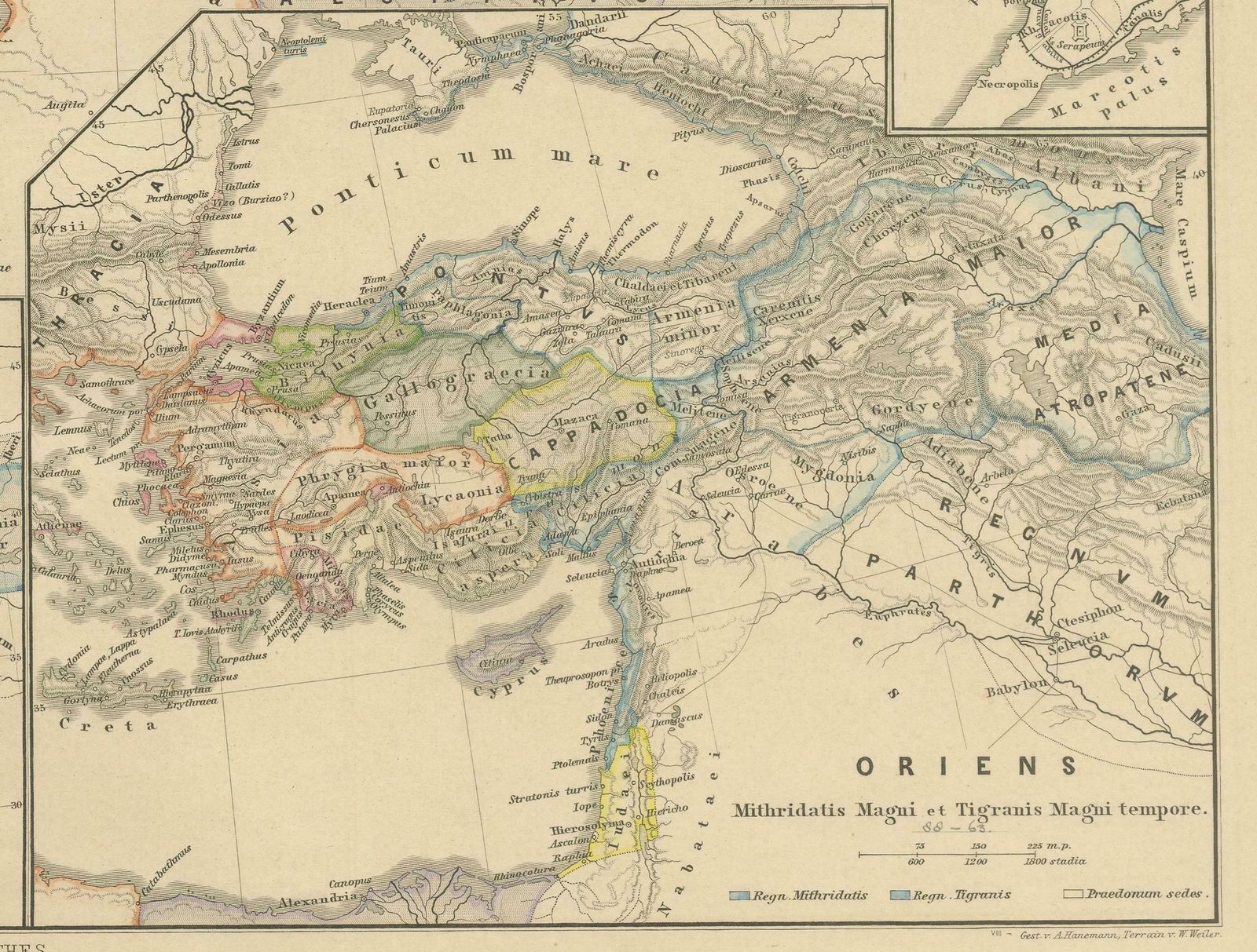 Old Map Of Mediterranean Powers: Pompey To Actium (66 31 Bc), Published In 1880 photo vinterior