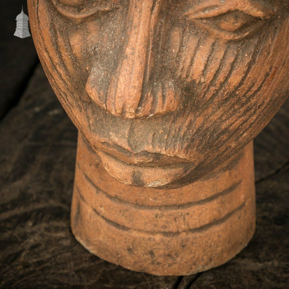 Vintage Clay Head Planter With Porcupine Quill Hair photo buy