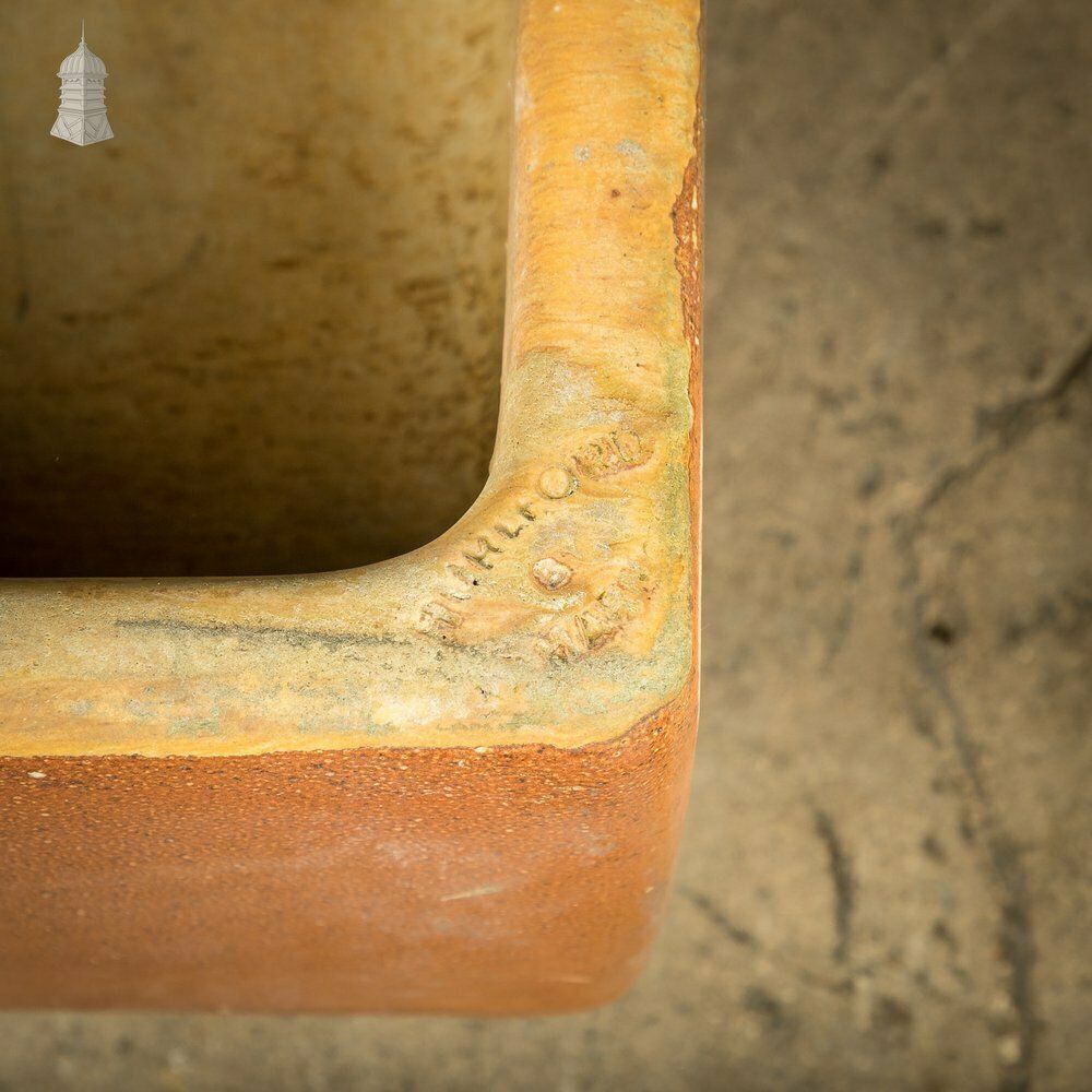 Trough Sink Planter, Worn Salt Glaze, Stamped ‘Hurlford By Kilmarnock’ photo furniture