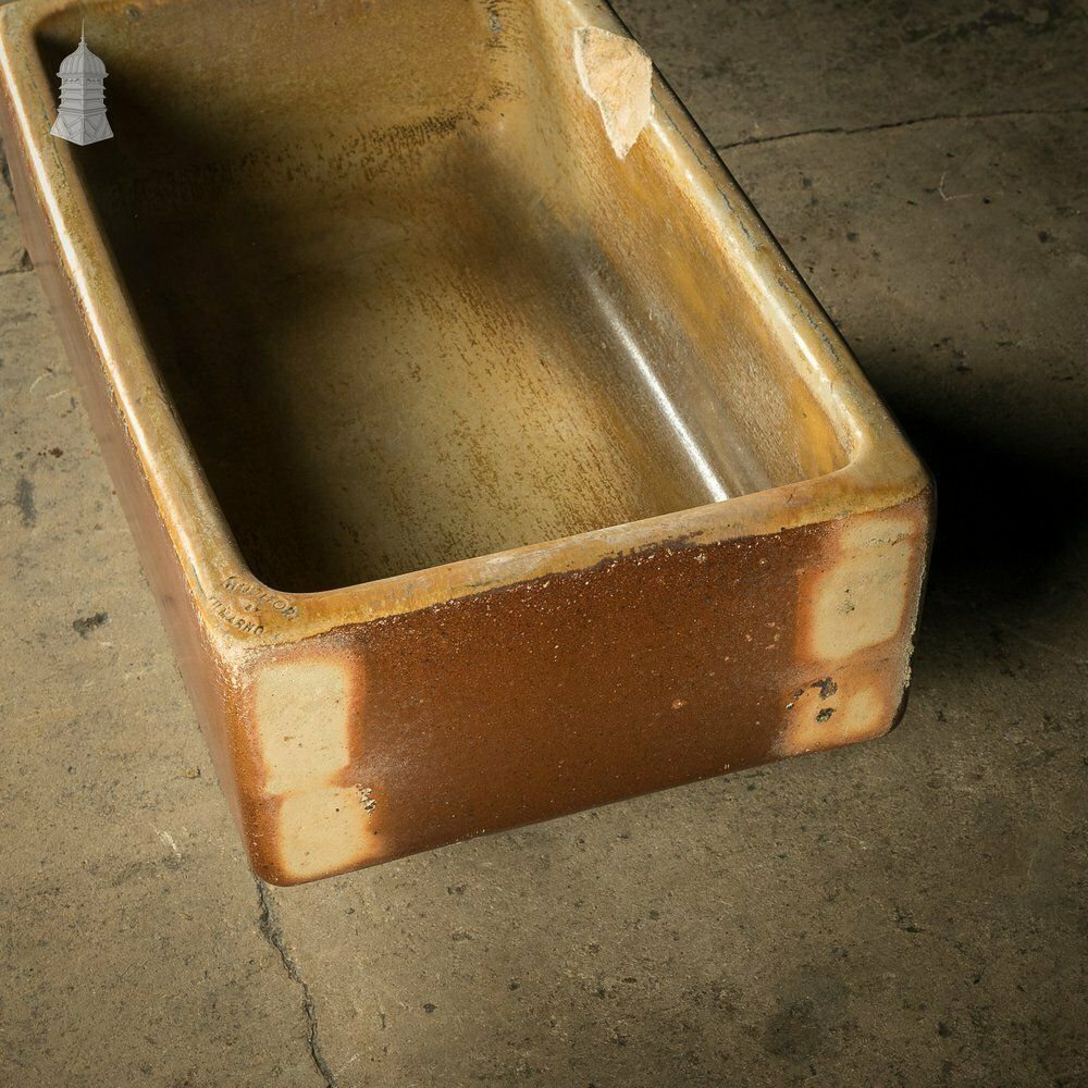 Trough Sink Planter, Worn Salt Glaze, Stamped ‘Hurlford By Kilmarnock’ photo 150.0