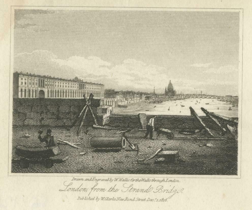 Antique Print Of Waterloo Bridge By Clarke '1816' photo Art