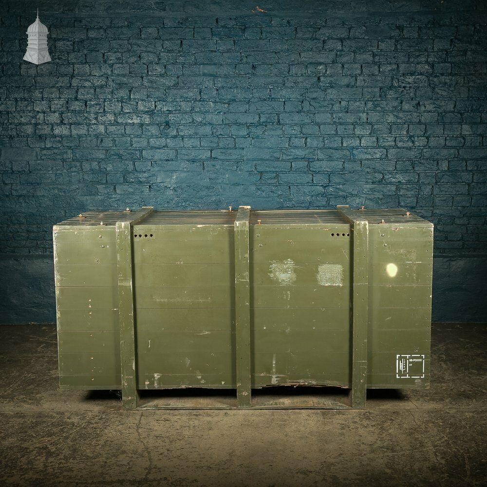 Large Green Painted Aircraft Parts Shipping Crate Reclaimed From A Norfolk Raf Base photo furniture