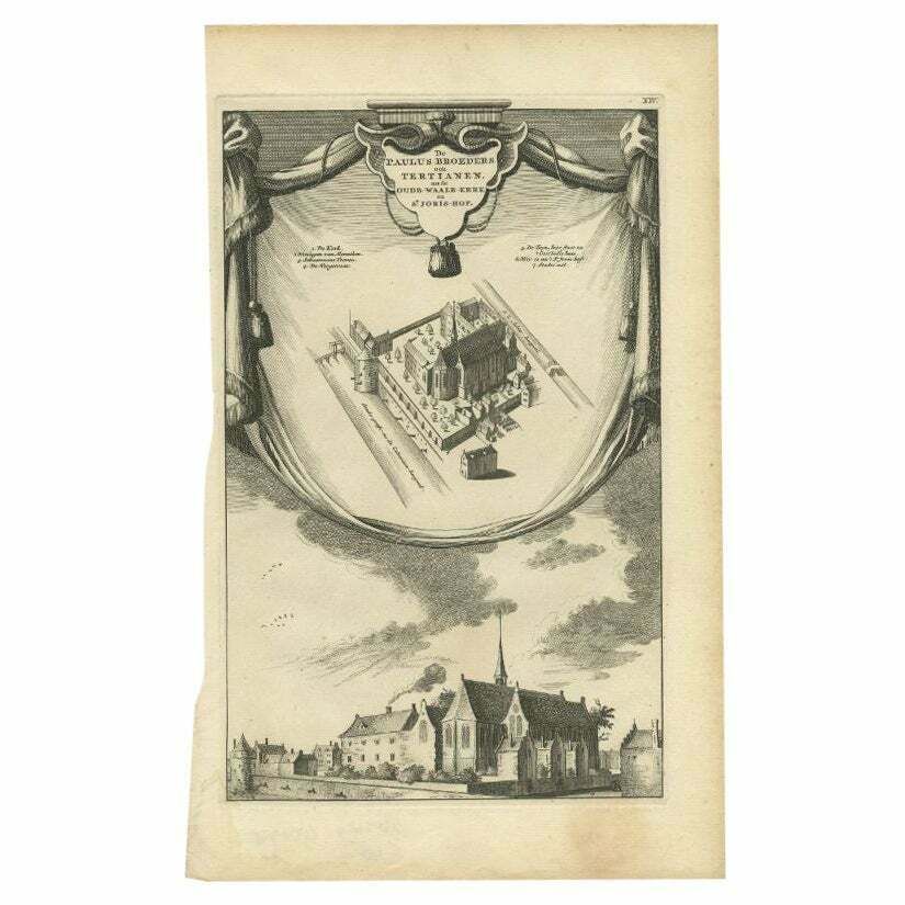 Antique Print Of The Paulus Broeders Monastery By Wagenaar, C.1760