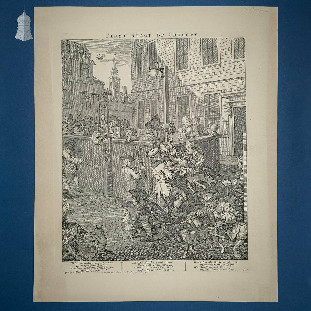 ‘The Four Stages Of Cruelty’ Set Of 4 Original 18th C Engravings By William Hogarth Dated 1751 photo furniture