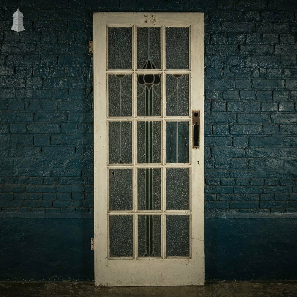 Glazed Pine Door, Stained Glass Textured Glazing
