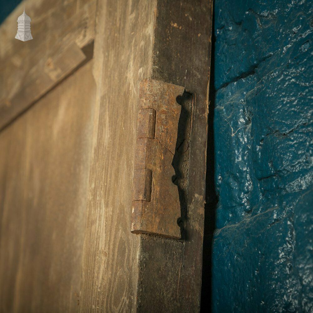 Narrow Paneled Door, 19th C Pine With Stop Chamfer Detail photo 282.0
