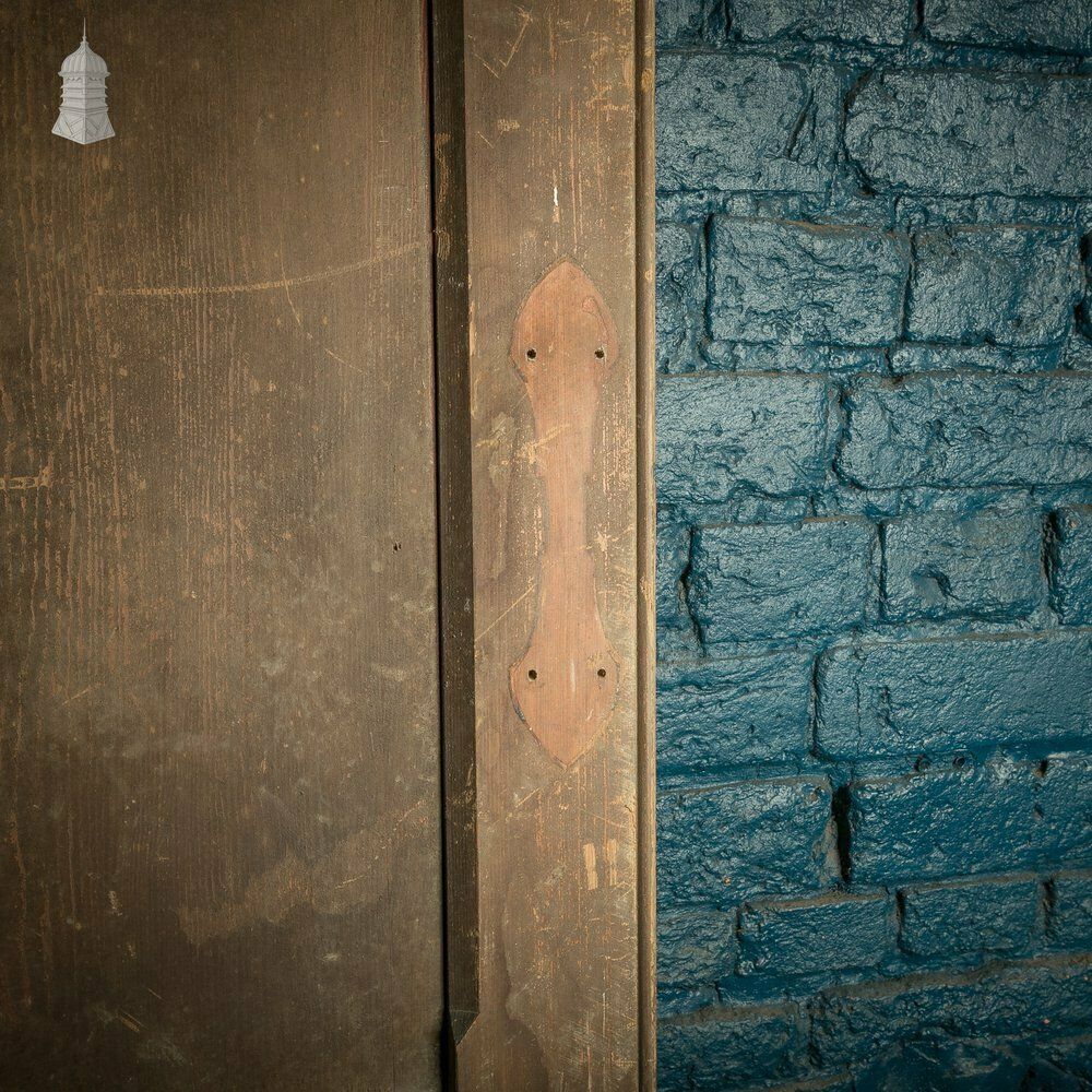 Home Fixtures Narrow Paneled Door, 19th C Pine With Stop Chamfer Detail photo