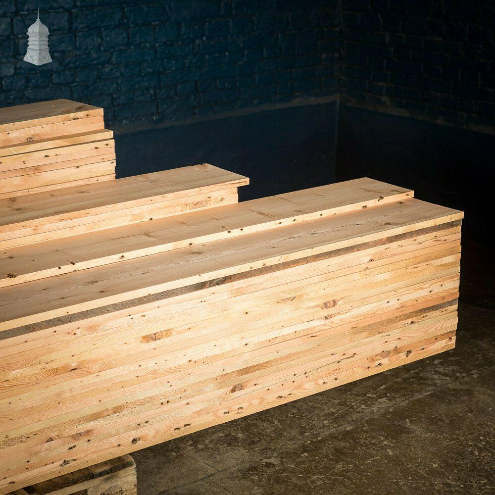 Batch Of 56 Square Metres Of 8.5" Wide Pine Floorboards Cut From Salvaged Victorian Ceiling Joists Planned On Both Sides photo 5040.0