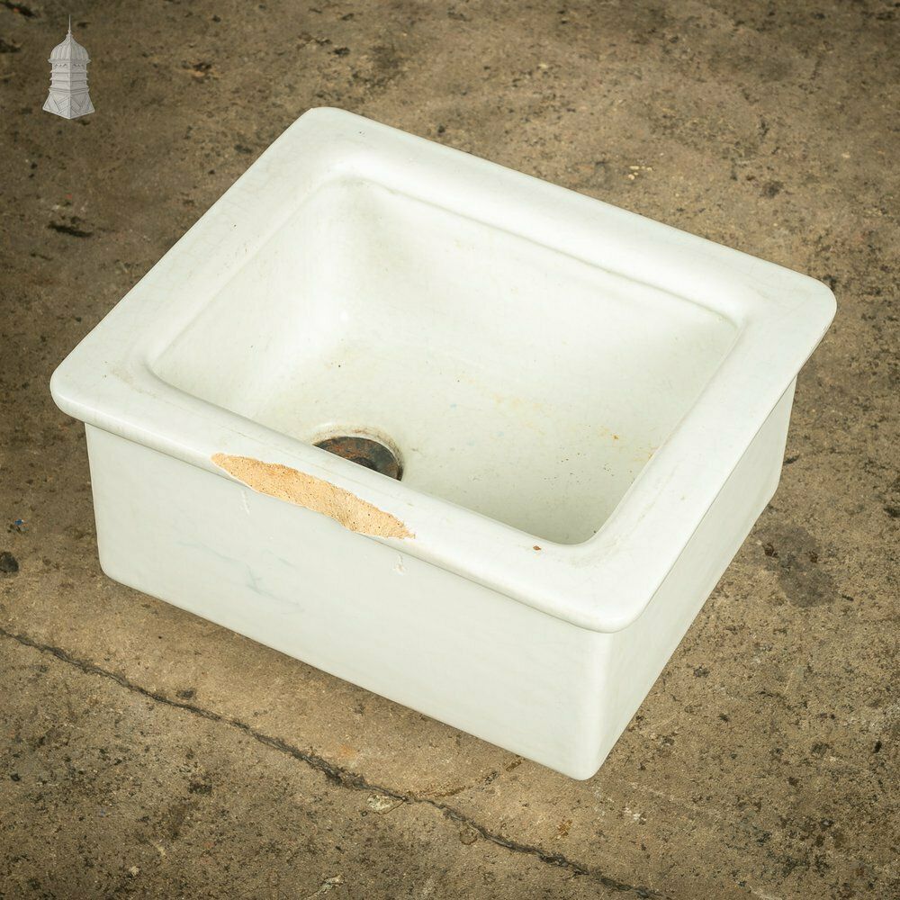 Laboratory Sink, White Glazed Small Belfast Sink By Royal Doulton photo for sale