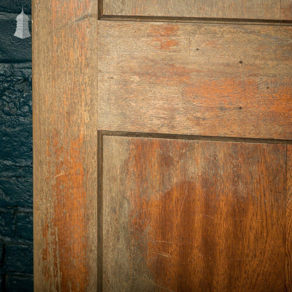 Wide Hardwood Door, Early 20th C Two Panel Mahogany photo for sale