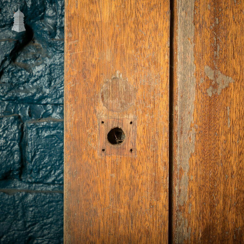 Wide Hardwood Door, Early 20th C Two Panel Mahogany photo vintage