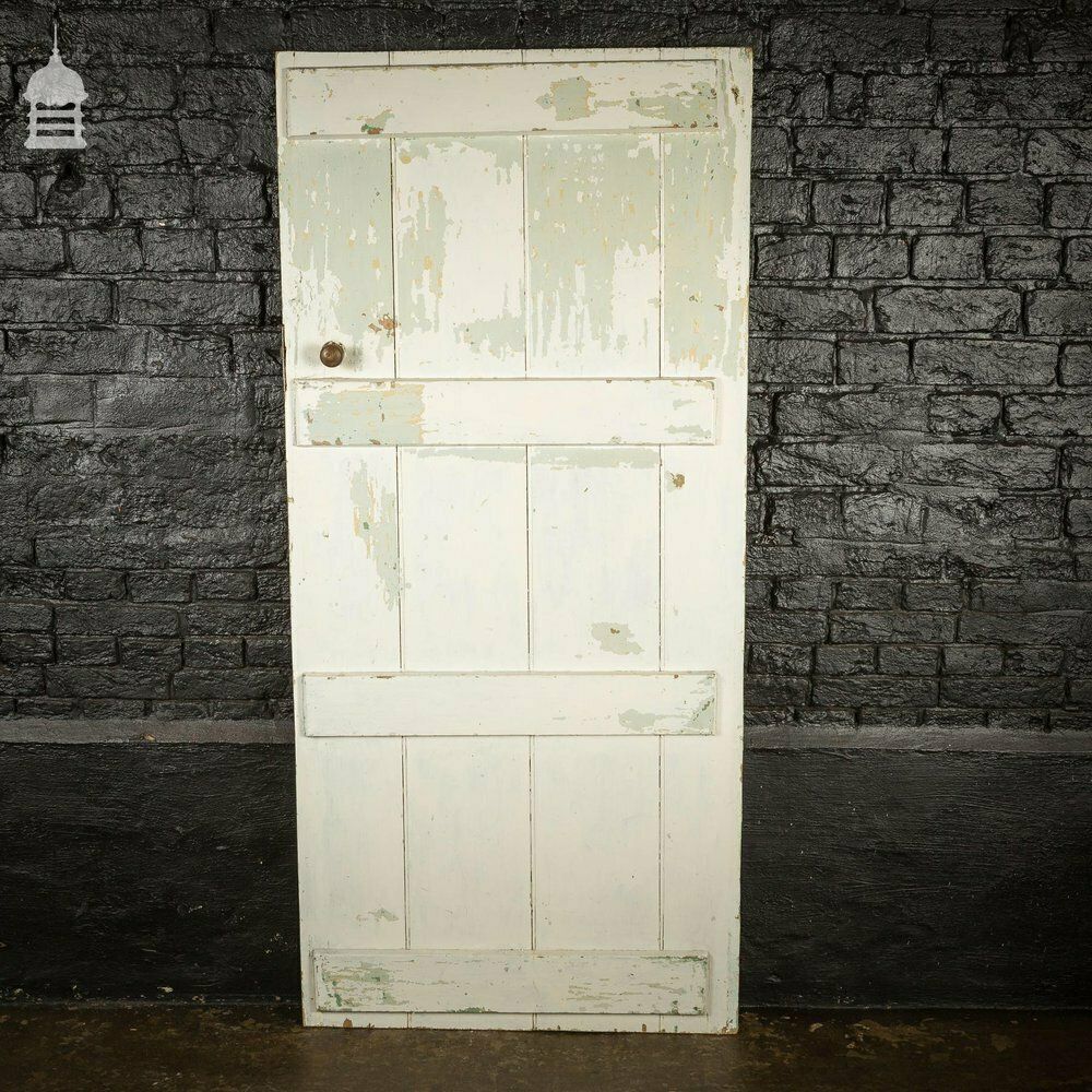 18th C Green Painted Pine Ledged And Braced Internal Cottage Door photo buy
