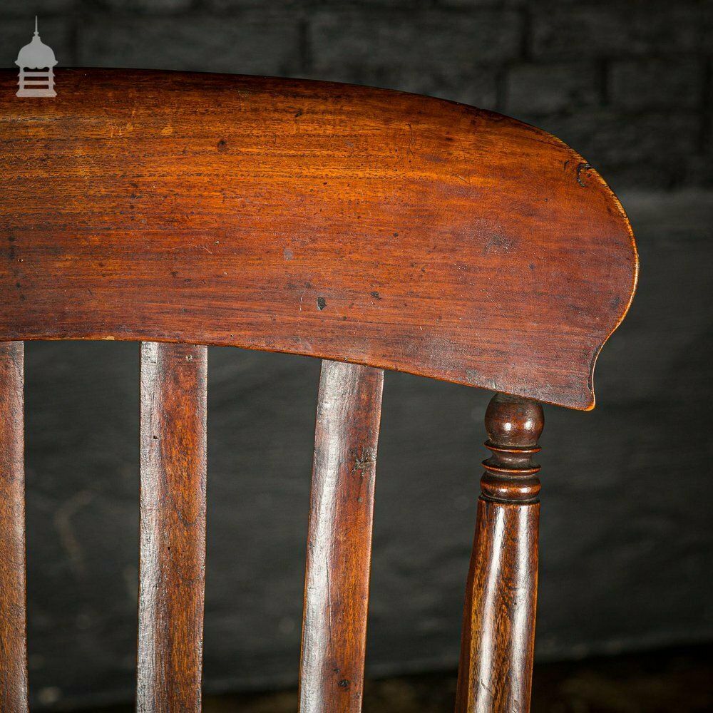 photo for sale 19th C Lath Back Windsor Armchair With H Stretcher And Turned Arm Supports