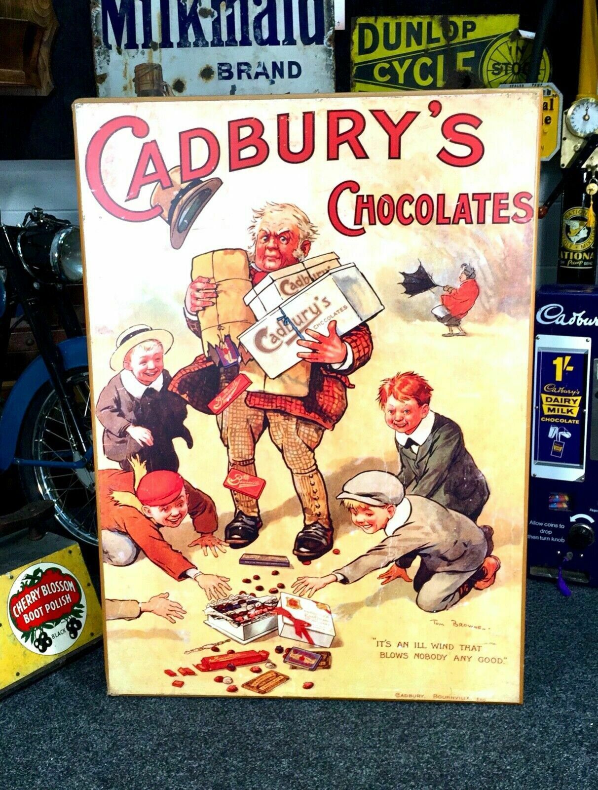 Antique Advertising   Large 70s Cadburys Poster Salvaged From Bournville Factory photo Art