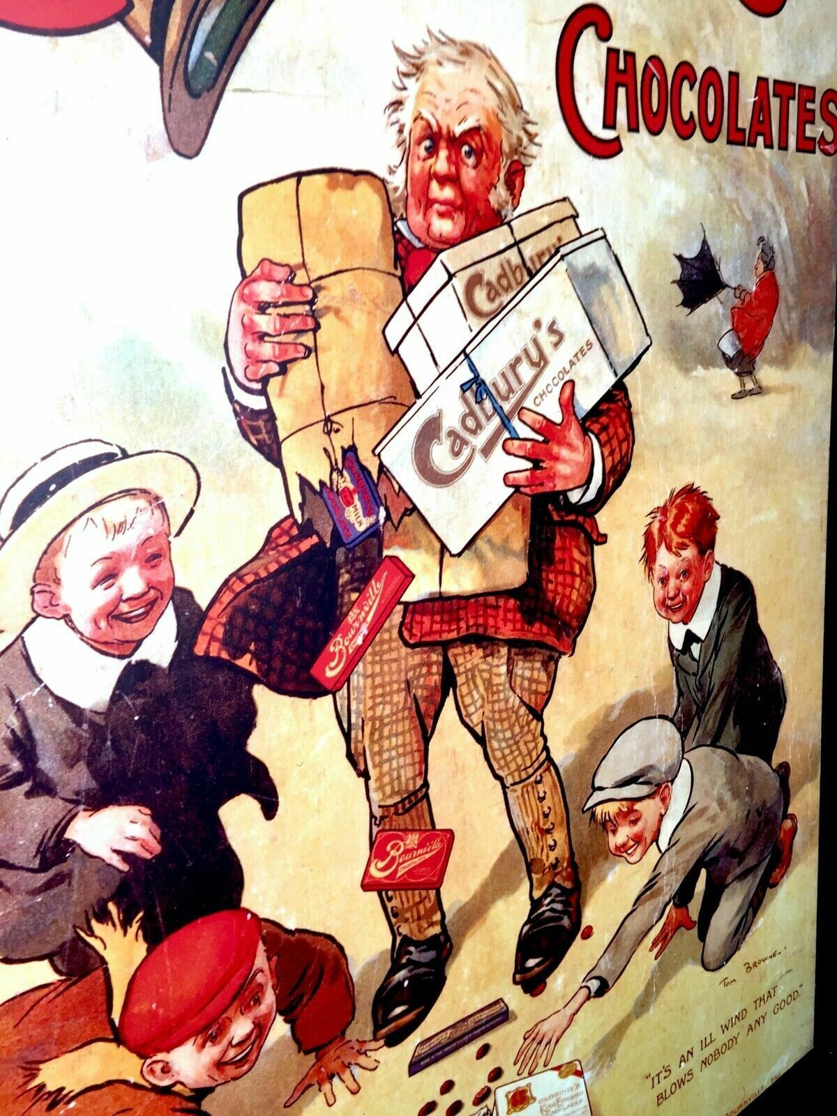 Antique Advertising   Large 70s Cadburys Poster Salvaged From Bournville Factory photo 449.0