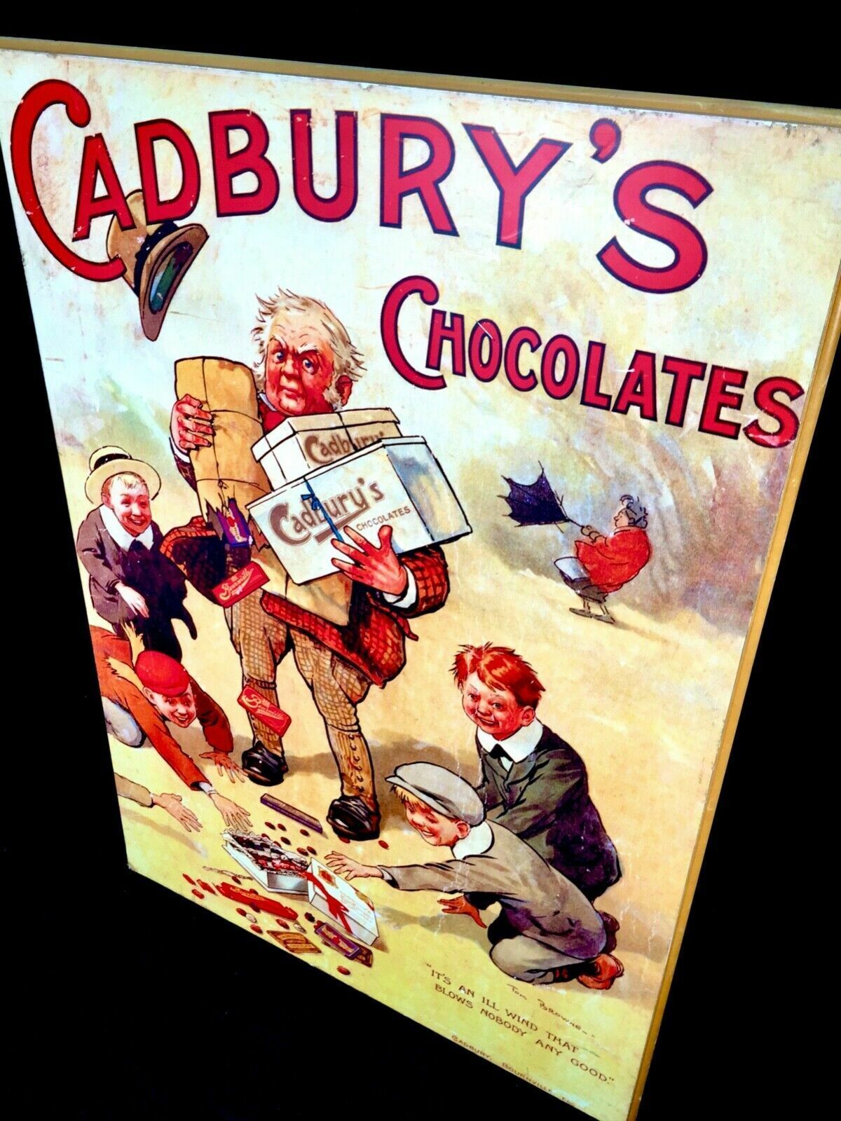 photo furniture Antique Advertising   Large 70s Cadburys Poster Salvaged From Bournville Factory