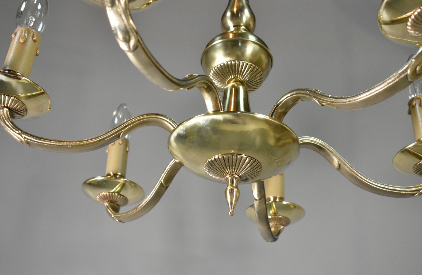 Antique French Six Light Bronze Chandelier Louis XVI Style photo vinterior