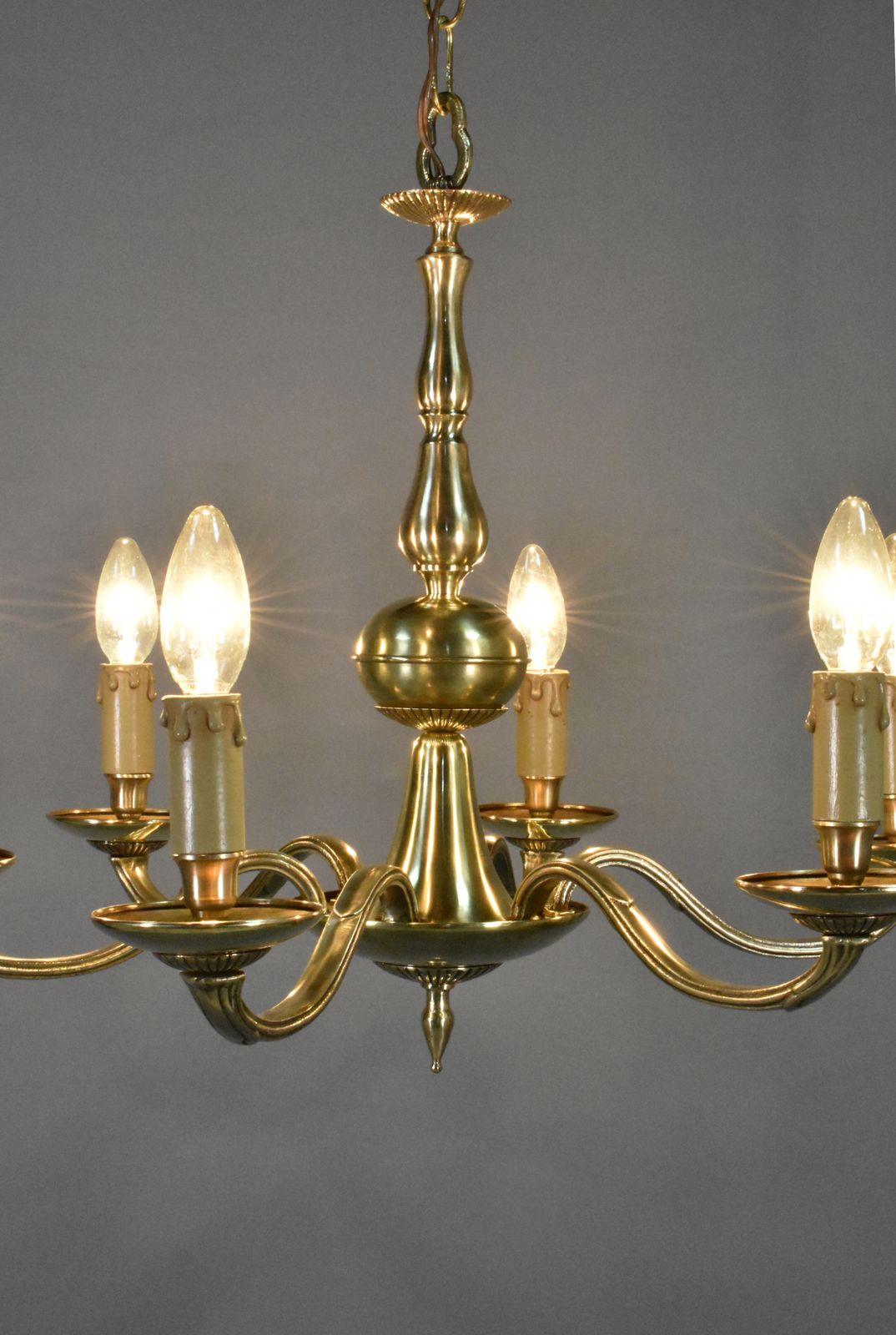 Antique French Six Light Bronze Chandelier Louis XVI Style photo buy