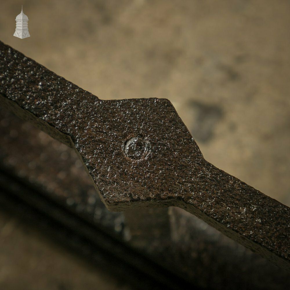 photo for sale Fireplace Fender, Early 19th C Wrought Iron With Twist And Fleur De Lis