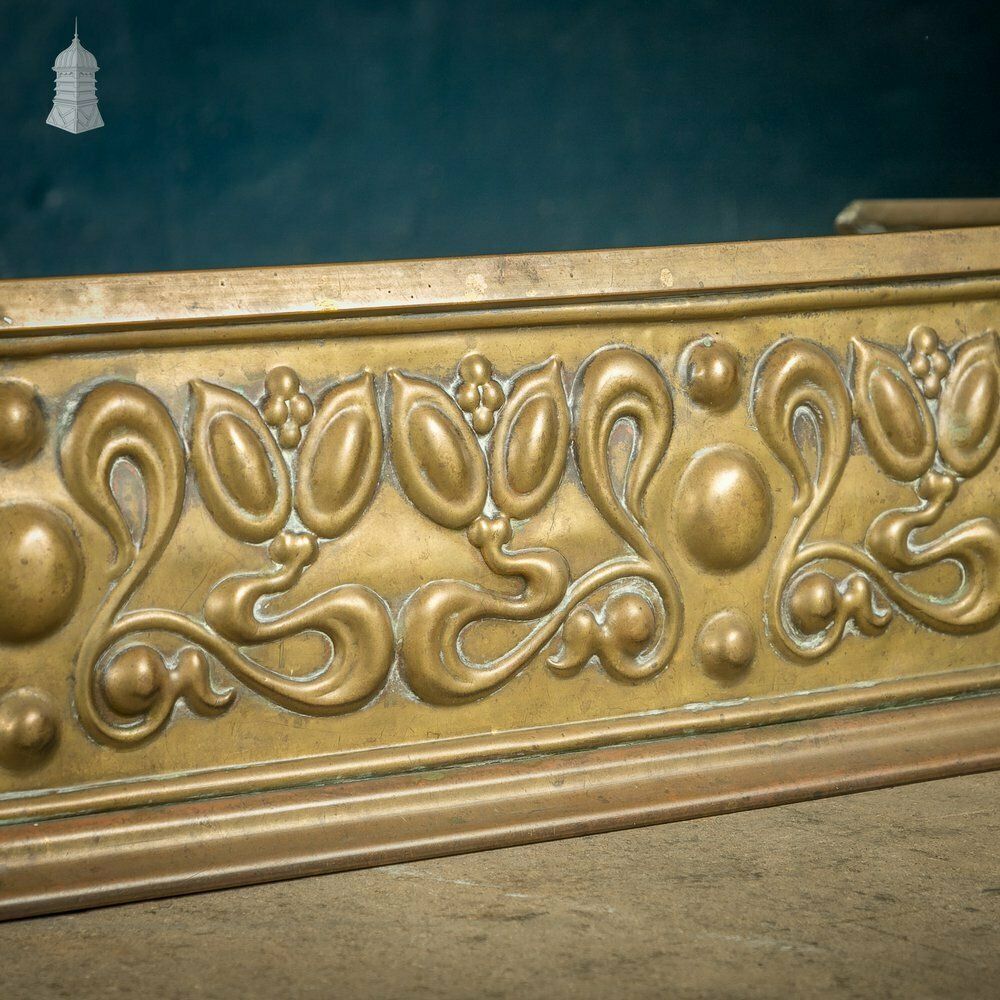 Brass Fireplace Fender, Art Nouveau photo 390.0