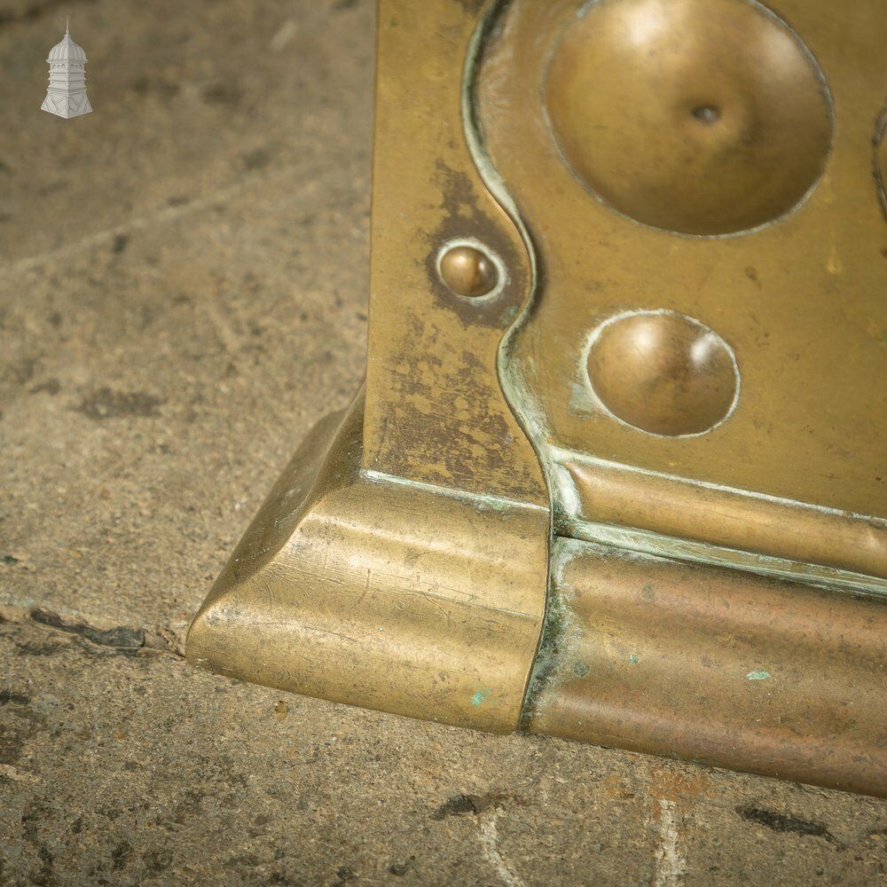 Brass Fireplace Fender, Art Nouveau photo vintage