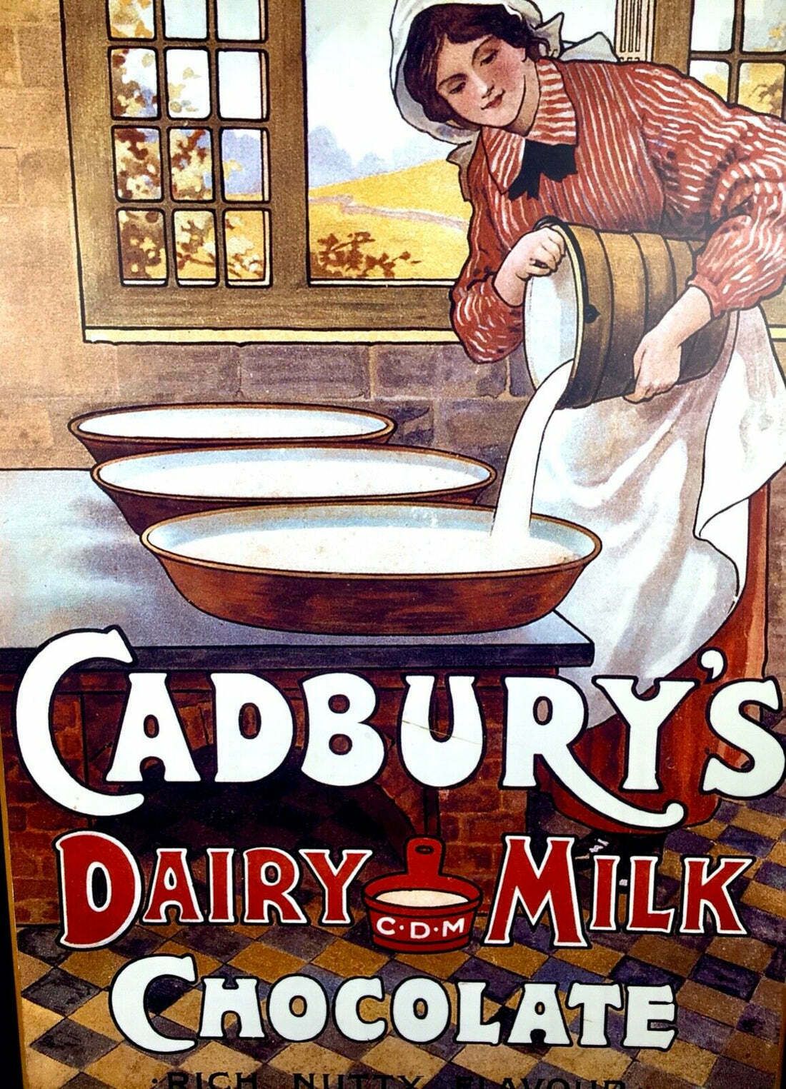 Antique Advertising   Large 70s Cadburys Poster Salvaged From Bournville Factory photo buy