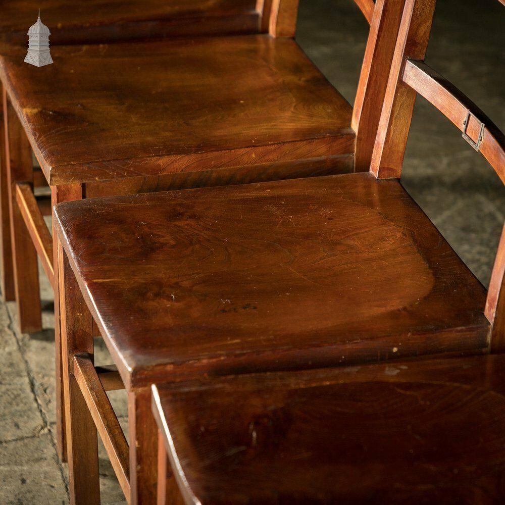 Set Of 6 Elm 19th C Synagogue Chairs [No. 9] photo vinterior