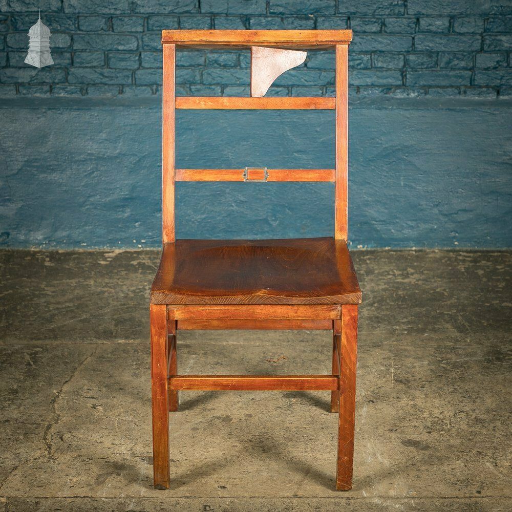 714.0 Set Of 6 Elm 19th C Synagogue Chairs [No. 9] photo