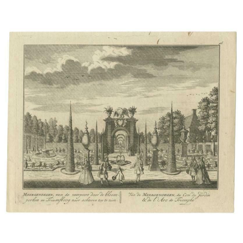 Antique Print Of The 'Meergenoegen' Esate By Stoopendaal, 1725