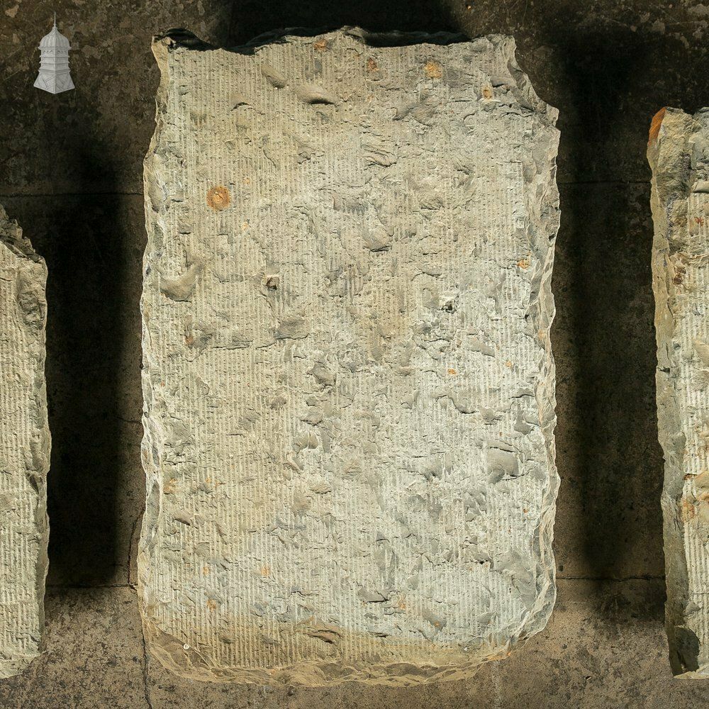 Batch Of 3 Large Riven Flagstones With Machined Face photo vinterior