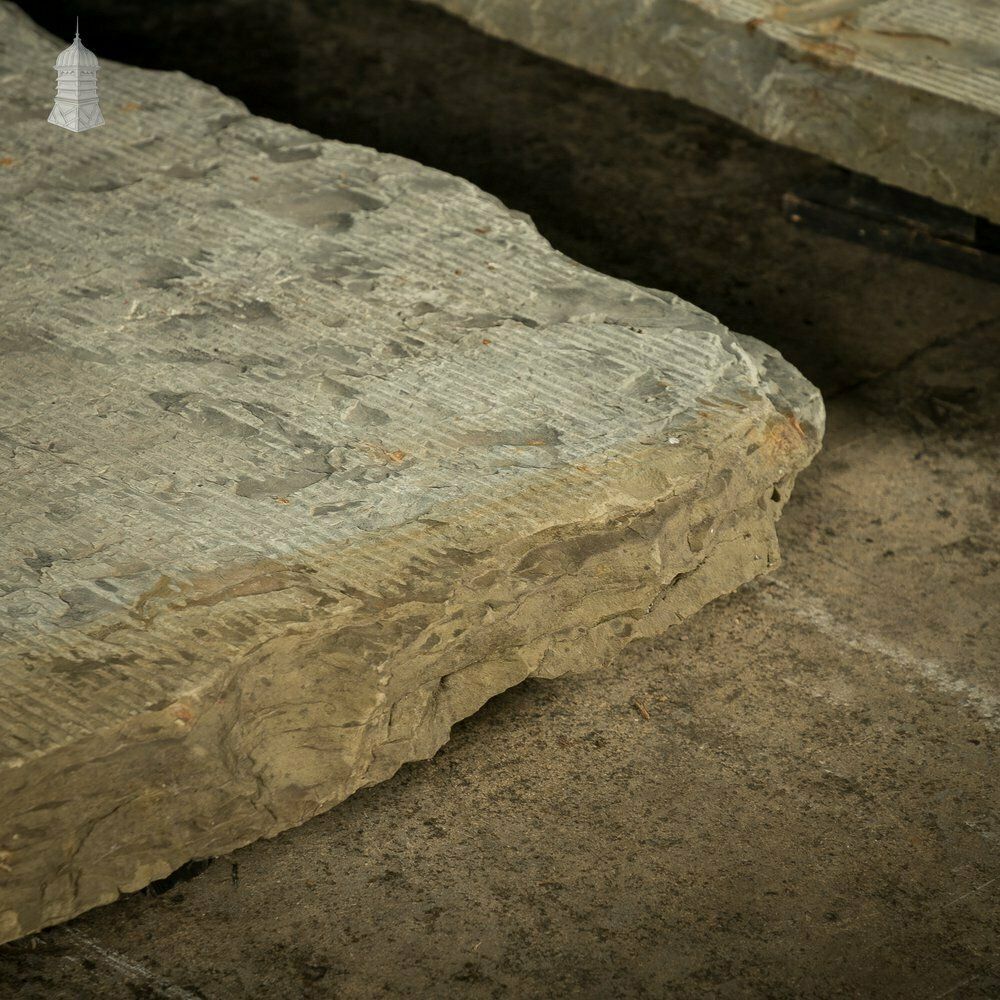 1200.0 Batch Of 3 Large Riven Flagstones With Machined Face photo