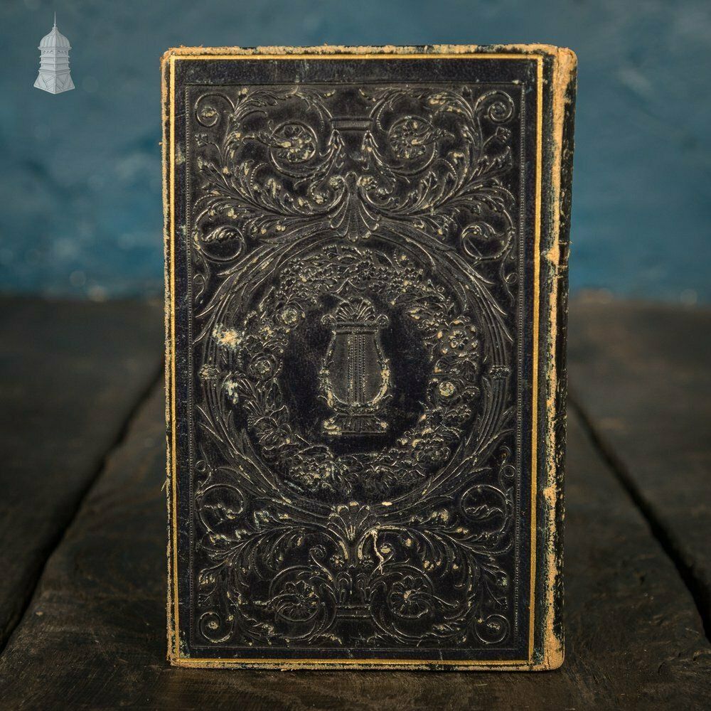 A 19th C Small Black Leather Bound Sketch Book Album Containing Various Original Drawings photo furniture