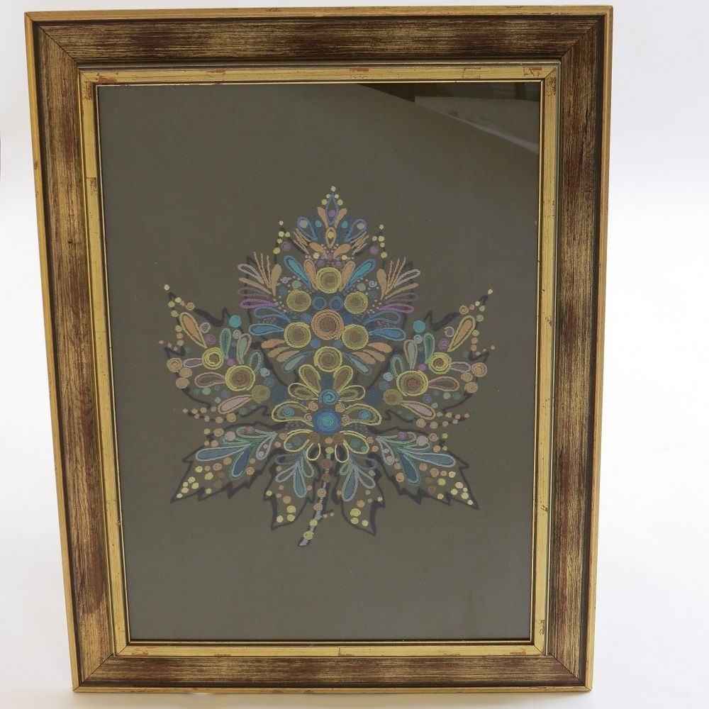 photo furniture Scandinavian Swedish 1960s Wall Hanging Crewel Picture Wall Art Blue Green