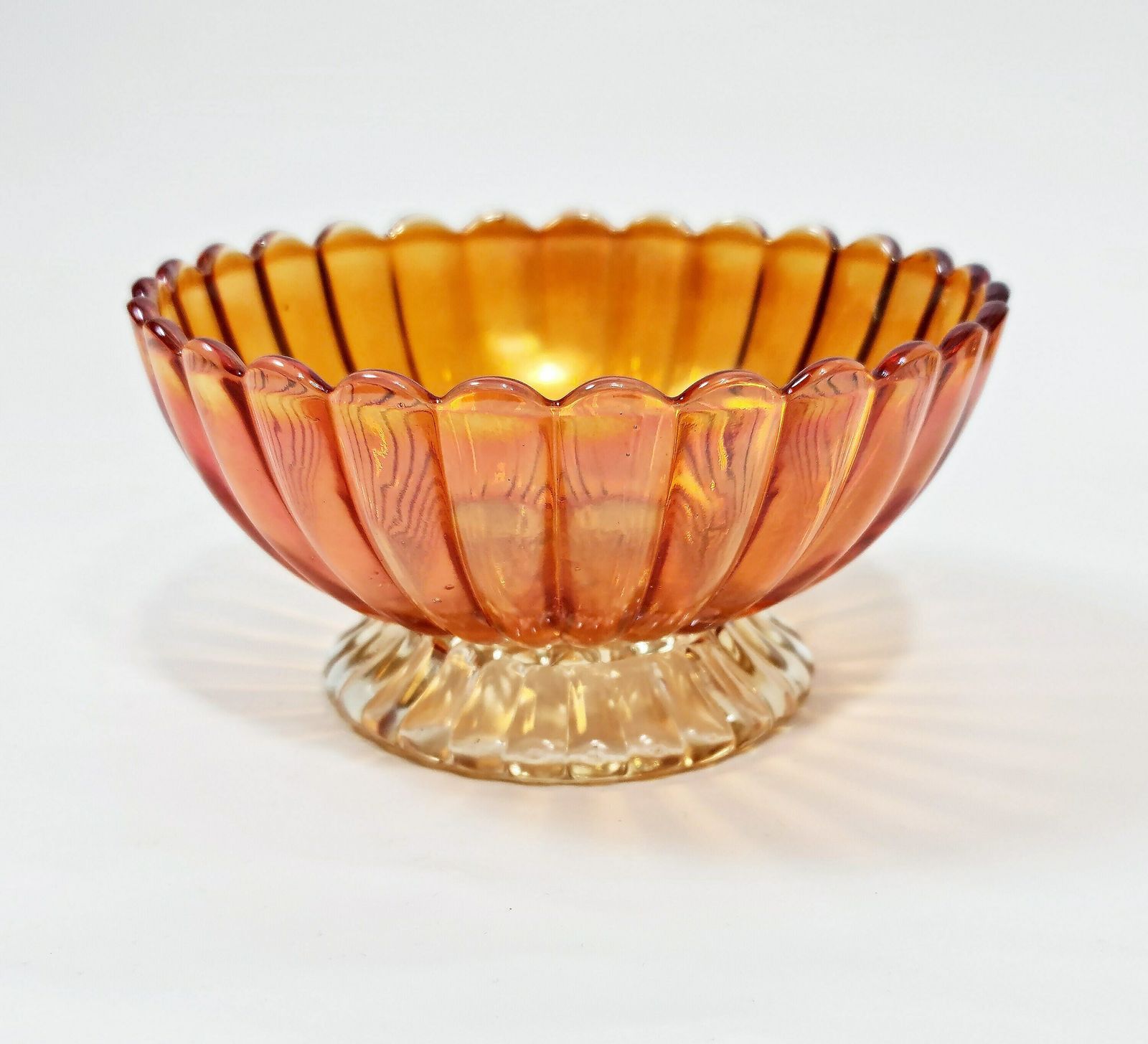 Carnival Glass Collection, Fenton Autumn Acorns Bowl, Imperial Hobstar Pedestal Vase, Imperial Pillar Flute Bowl photo vinterior