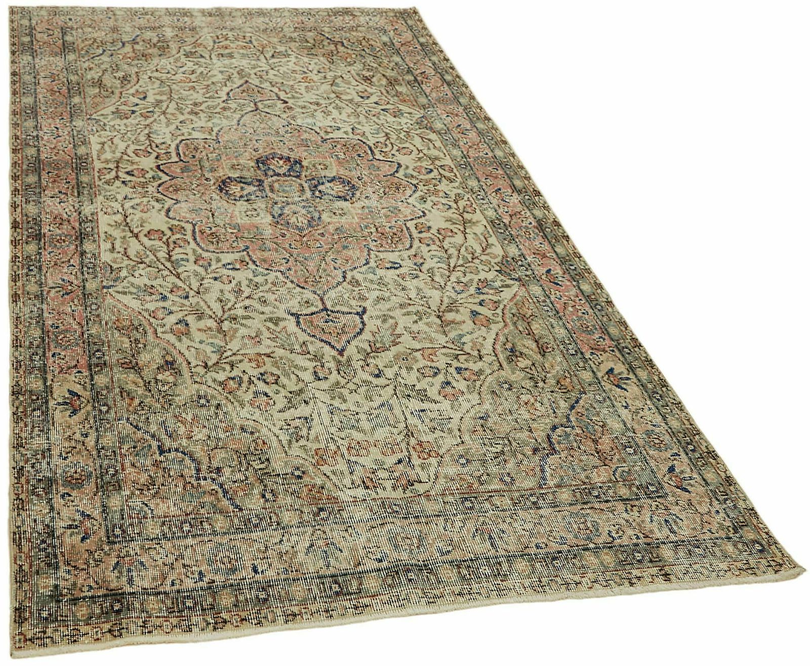 5x8 Beige Turkish Vintage Area Rug   44652 photo furniture