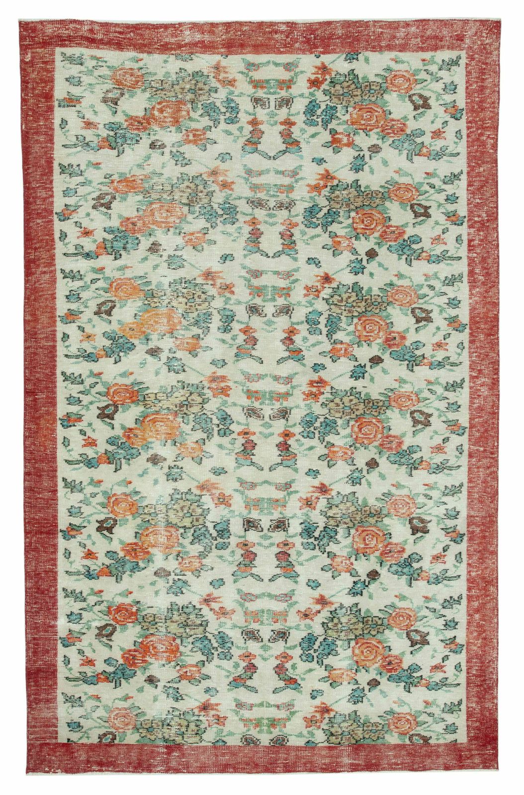 6x10 Beige Turkish Vintage Area Rug   24930
