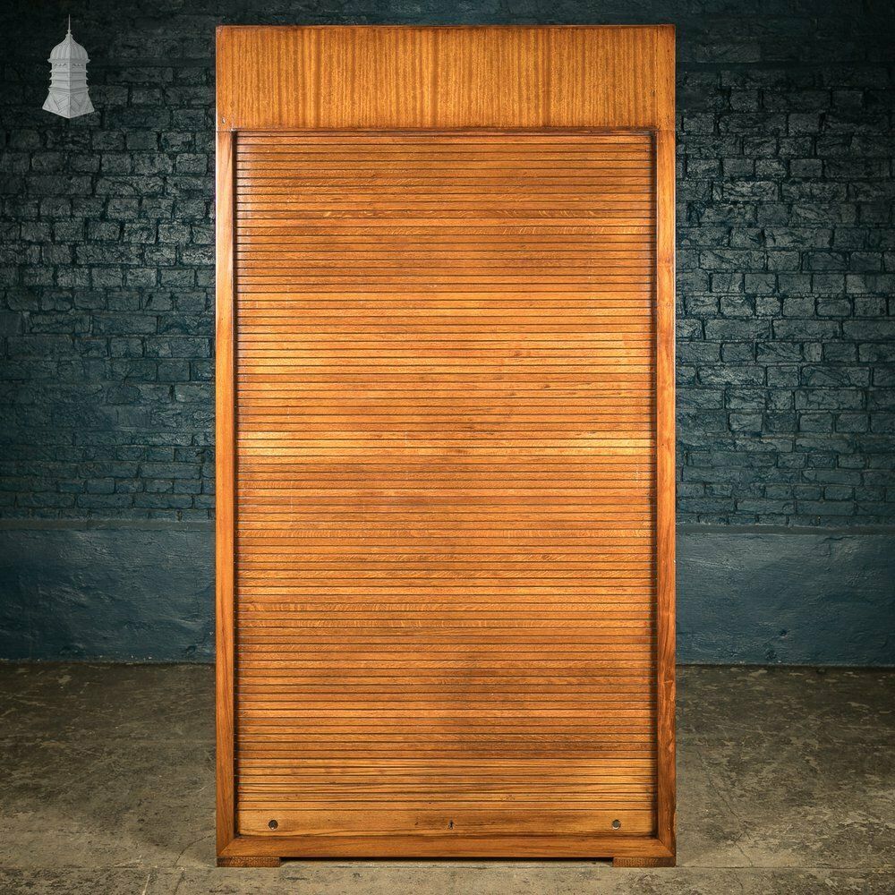 Tambour Front Cabinet, Mahogany And Oak Construction With Internal Pigeonhole Shelving From A Liner photo Furniture